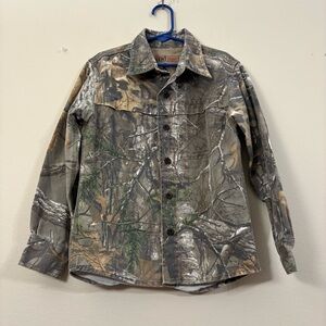 REDHEAD BOYS S HUNTING SHIRT SILENT HIDE CAMO LONG SLEEVE BUTTON FRONT COTTON